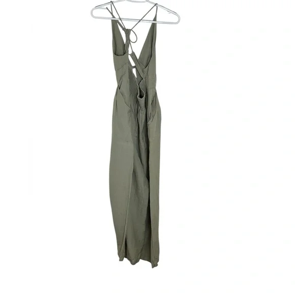 Free People Emma Linen Jumpsuit Alfalfa Size Large - Picture 13 of 16